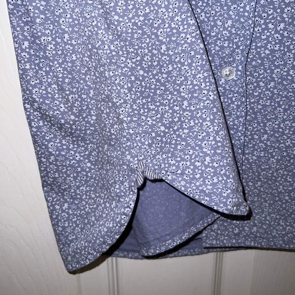 Lee Blue and White Floral Regular Fit Collar Button Down Shirt Size Mens Large - Picture 5 of 5